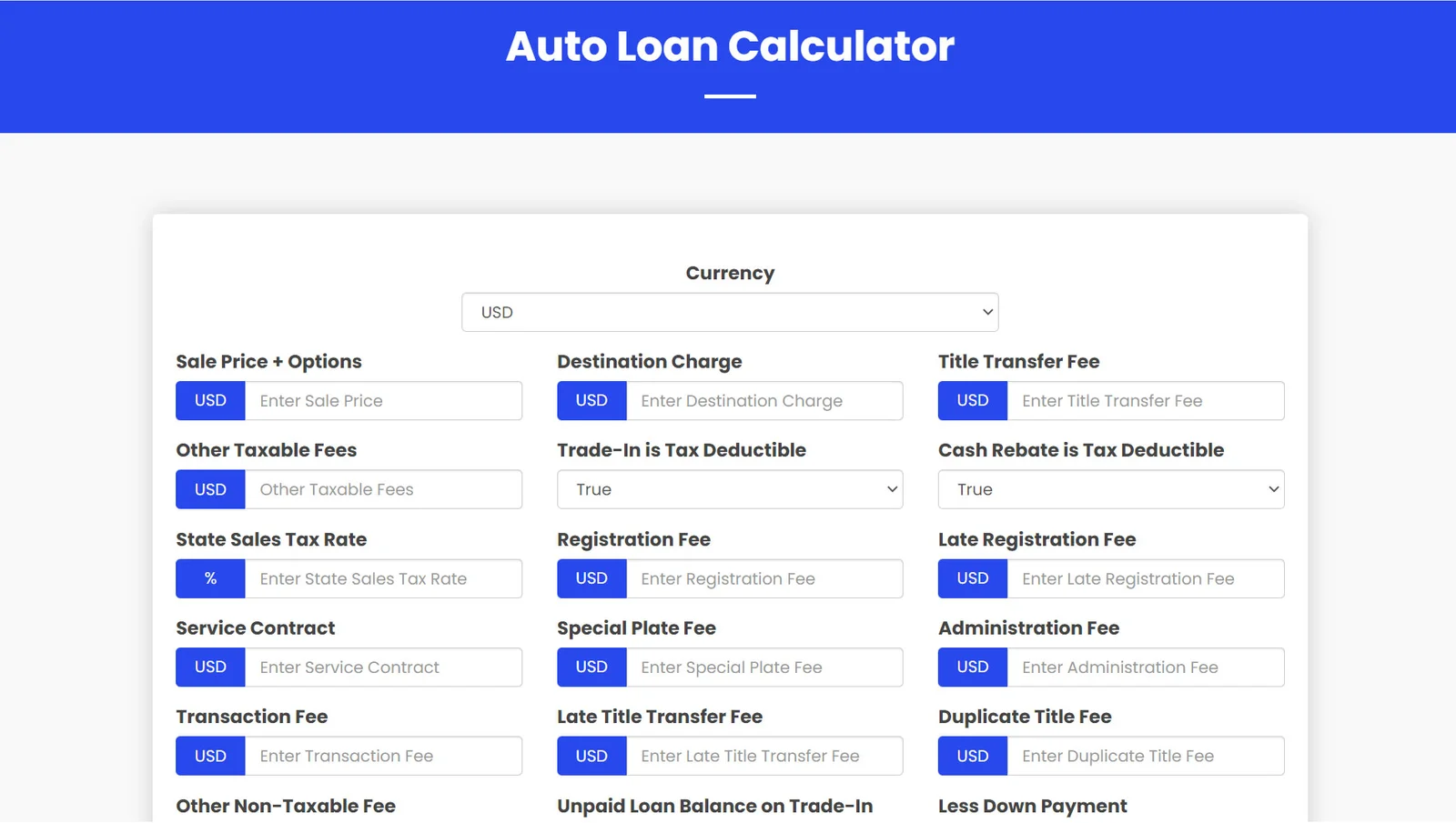 Auto Loan Calculator