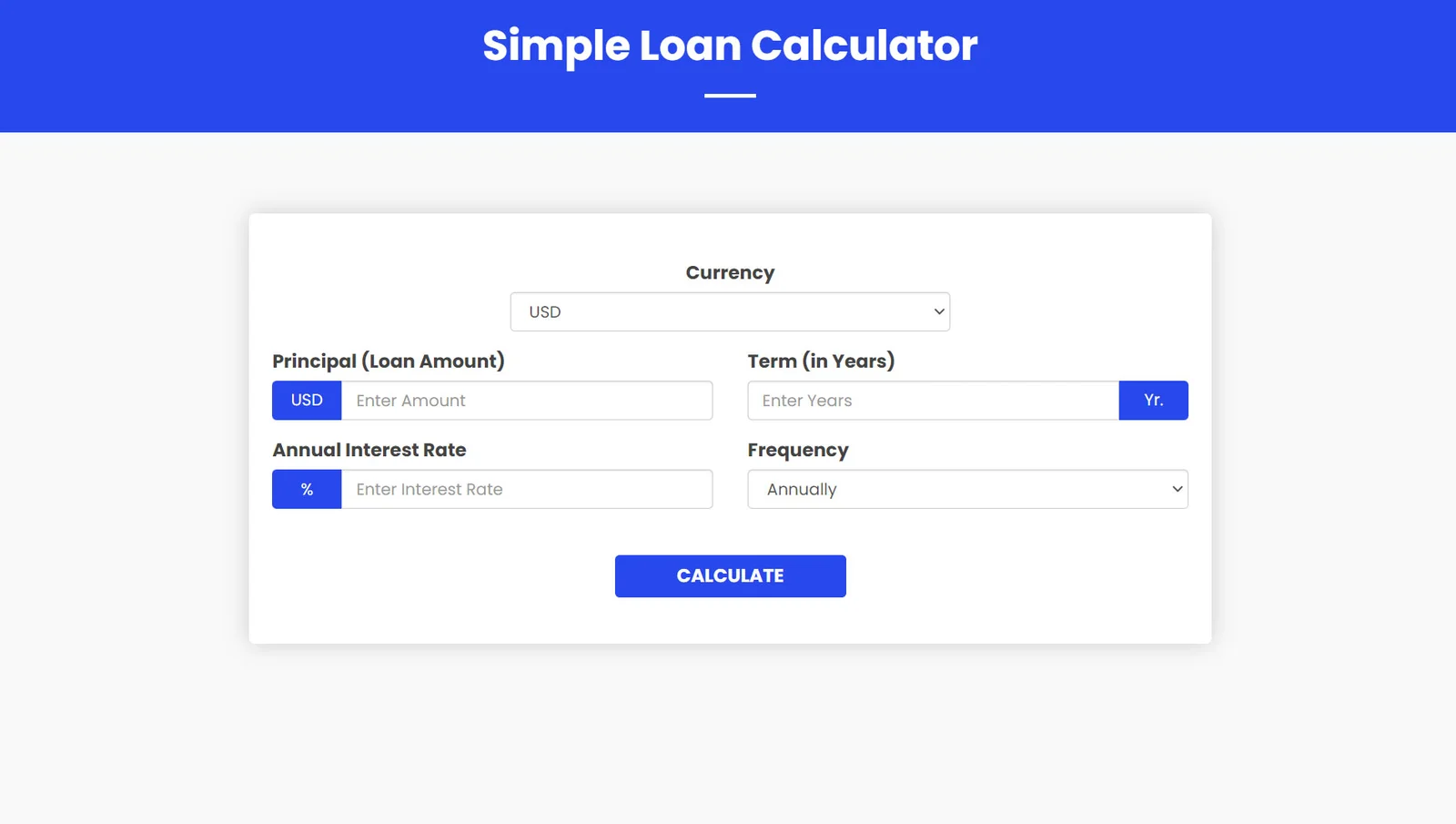 Interest Loan Calculator