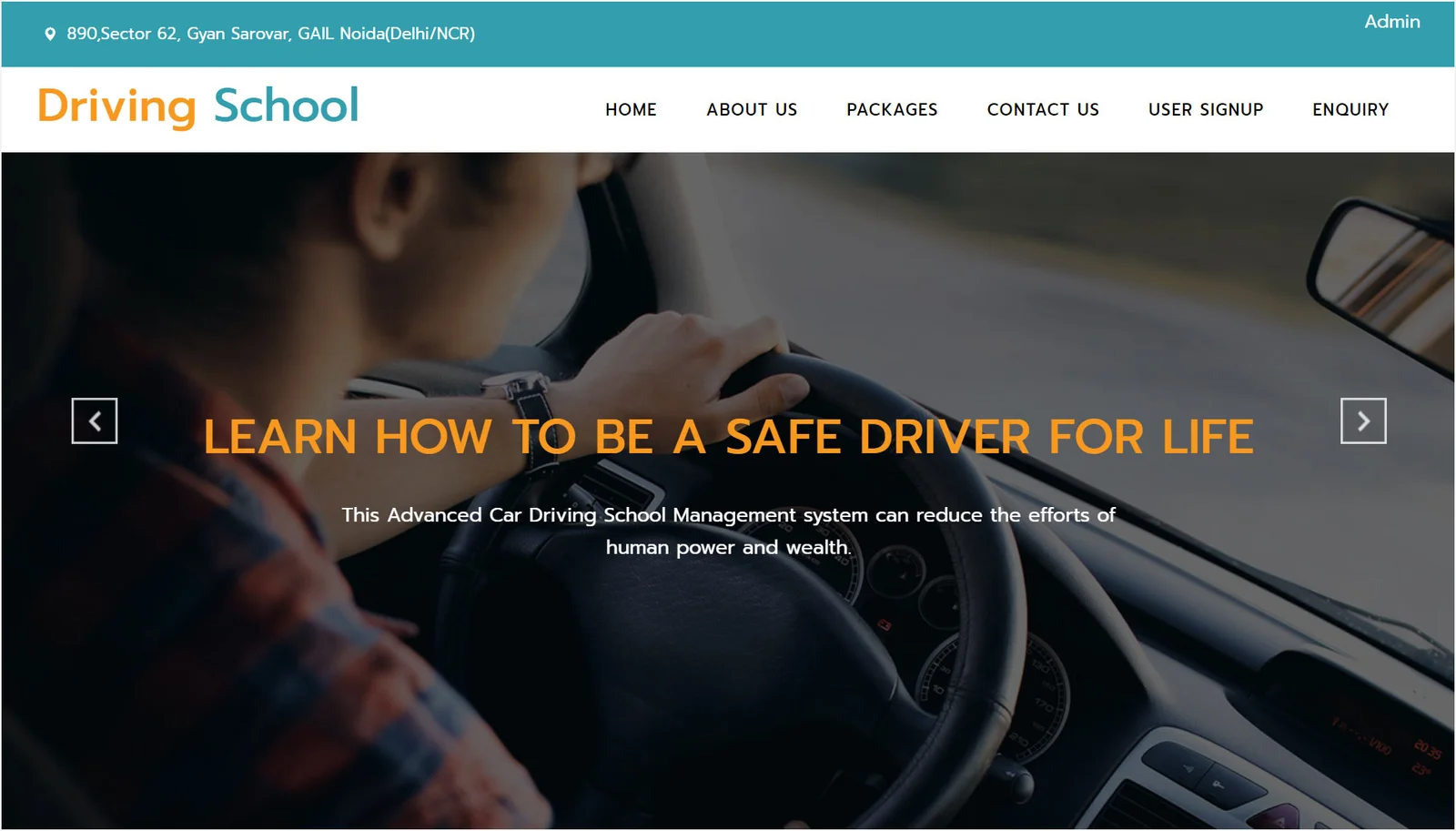 Car Driving School Website