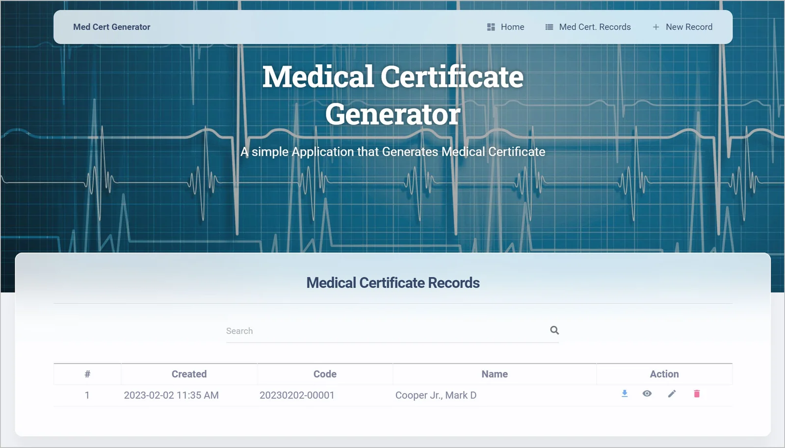 Medical Certificate Generator